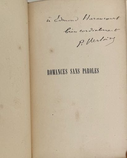 VERLAINE.
Title: Romances sans paroles.
Description:...