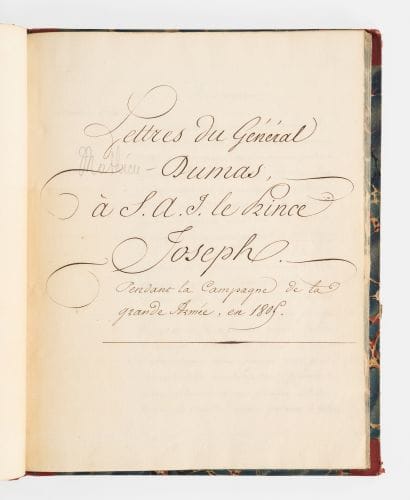 MANUSCRIPT. [General Mathieu DUMAS].

Letters...