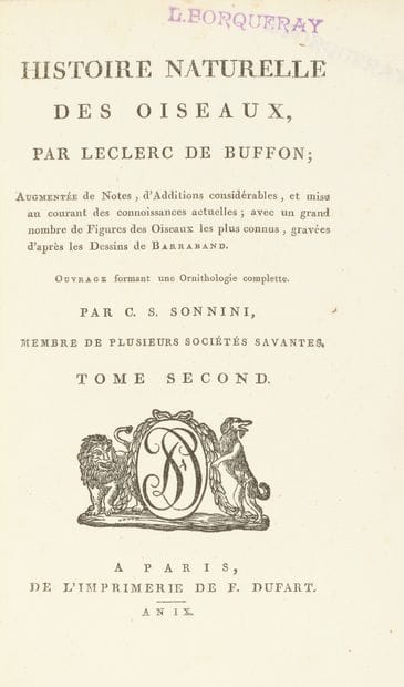 BUFFON, Georges Louis Leclerc.

General and...