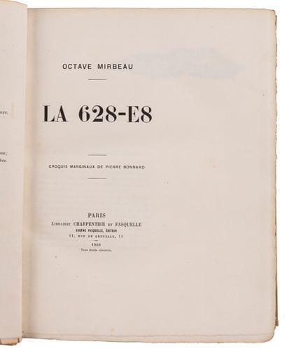 MIRBEAU, Octave. BONNARD.

La 628-E8.

Paris,...