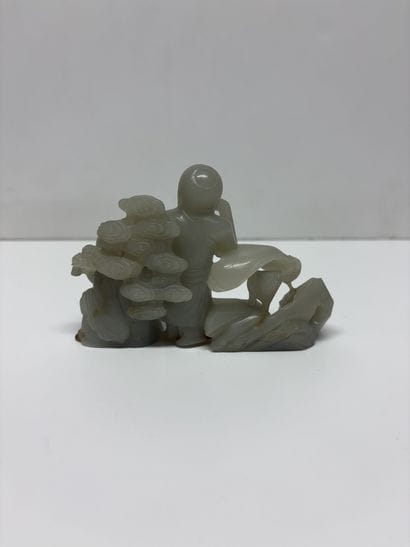 Chine, fin de la période Qing
Groupe en jade...