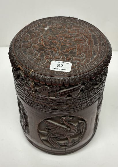 Chine, XXe siècle
Pot à tabac en bambou,...