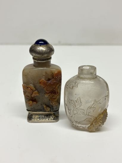 Chine, XIXe
Deux flacons tabatière l'un en...