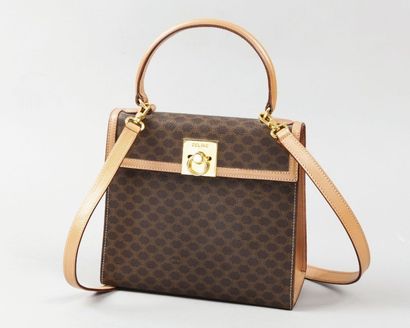 CELINE
Sac 23cm en toile siglée marron et...