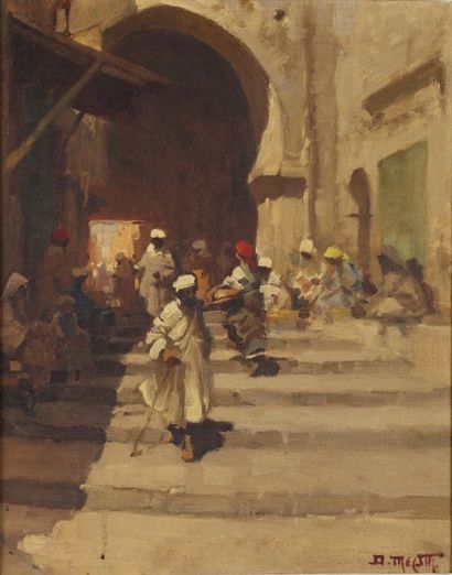 Dario MECATTI (1909-1976)
Ruelle animée de...