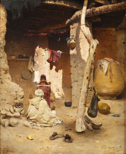 Gustave PINEL (1842-1896)
Les fileuses Huile...