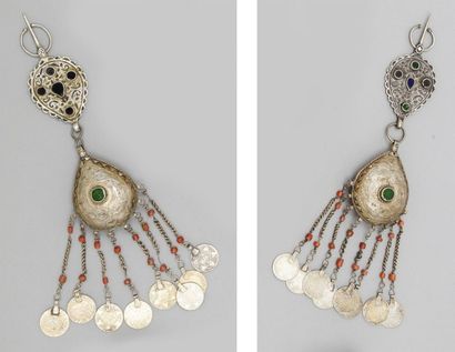 Paire de fibules bermil, Maroc, Moyen Atlas,...