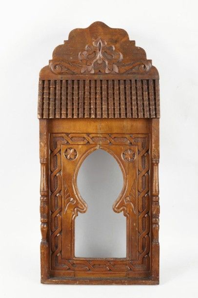 Grand cadre en bois, Maroc, XXe siècle Grand...