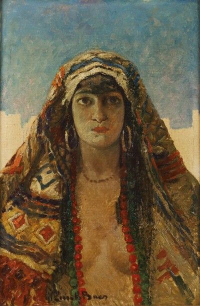firmin baes (1874-1945)
Portrait d'orientale...
