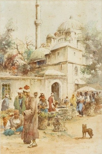 J PAVLEKEVICH (XIX-XXème)
Le bazar à Istanbul...