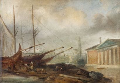 Jacob A. JACOBS (1812-1879)
Vue du Port d'Istanbul...