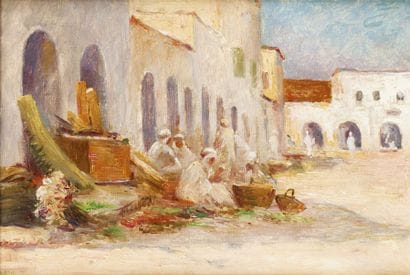 Alexis DELAHOGUE (1867-1953)
Petit marché,...