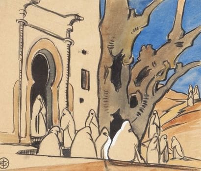 Hélène VOGT (1902 - 1994)
Devant la mosquée...