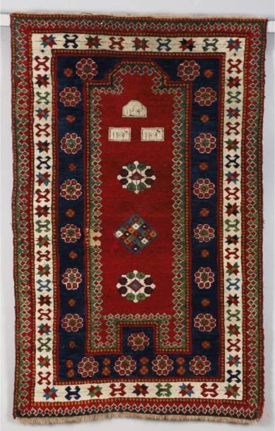 TAPIS KAZAK DE PRIERE, CAUCASE A 19th century...