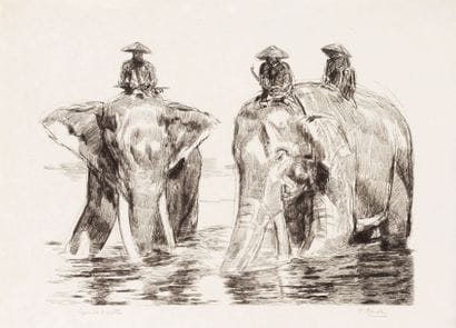 Paul JOUVE (1878-1973)

Eléphants au bain...