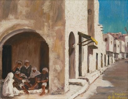 G. BUTEAU (XXème siècle)
Ruelle animé à Ghardaïa...