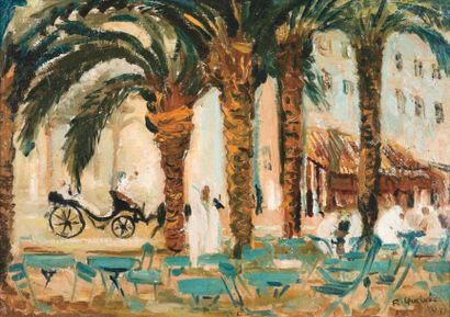 François QUELVE (1884-1967)
Café à Sfax Huile...