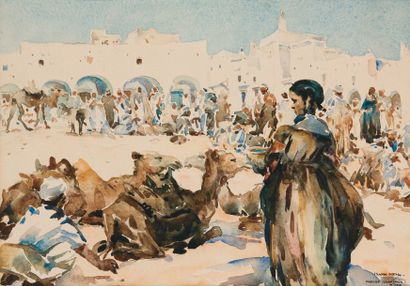 Isidore van MENS (1890-1985)
Marché à Ghardaïa,...