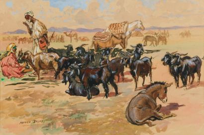 Mattéo BRONDY (1866-1944)
Halte de la caravane...