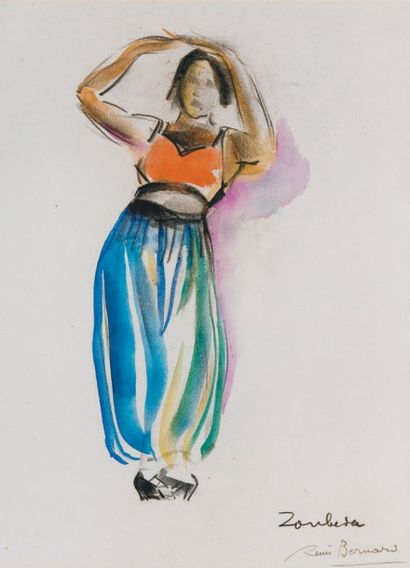 Renée BERNARD (1906- )
« Zoubida » Fusain...