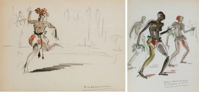 Paul DAXHELET (1905-1983)
Danseurs Mbu Chi...