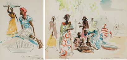 Paul DAXHELET (1905-1983)
Marchands de fruits...