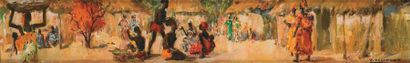 Paul DAXHELET (1905-1983)
Scène de marché...
