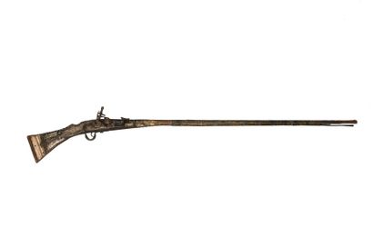 Fusil, mukhala, à platine à silex
Crosse...