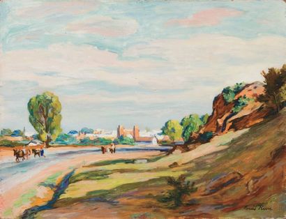 Louis RIOU (1893-1958)
Aux abords d'une ville...