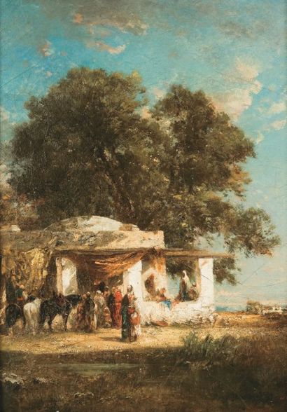 Honoré BOZE (1830-1908)
Café en bord de mer...