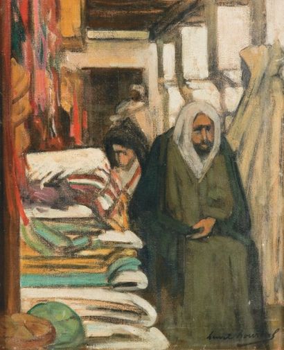 Lucien HOURTAL (1877-1944)
Souk aux tissus,...