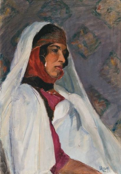 UZAN (XXème siècle)
Femme berbère au voile....