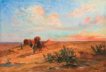 Louis CABANES (1867-?)
Caravane dans le désert....