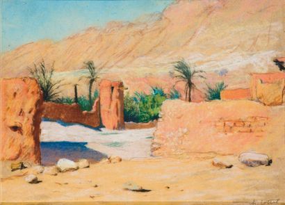 Charles COTTET (1863-1925)
L'oasis. Pastel...