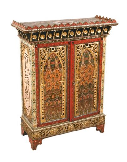 Meuble à hauteur d'appui en bois peint en...