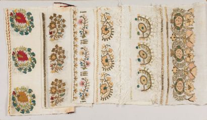 Collection de six belles broderies Ottomanes,...