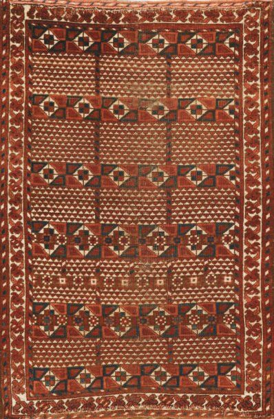 Tapis de prière de nomade Turkmène d'Afghanistan...