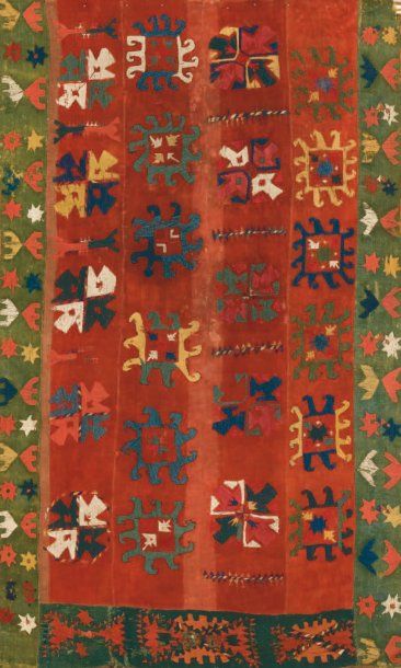 Tissage brodé Afghan ancien, Afghanistan,...
