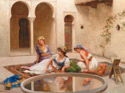 Fabio FABBI (1861-1946)
Dans le patio Huile...