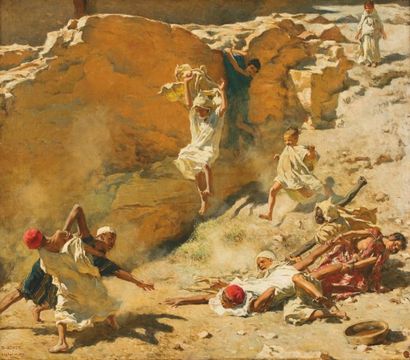 Étienne DINET (1861-1929)
« Combat autour...