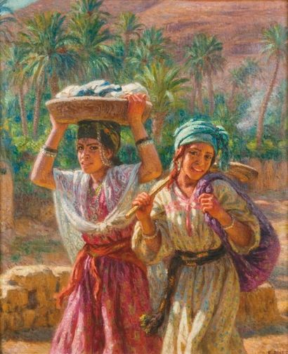 Étienne DINET (1861-1929)
Jeune laveuses...