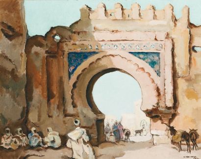 Isidore van MENS (1890-1985)
Porte à Meknès...