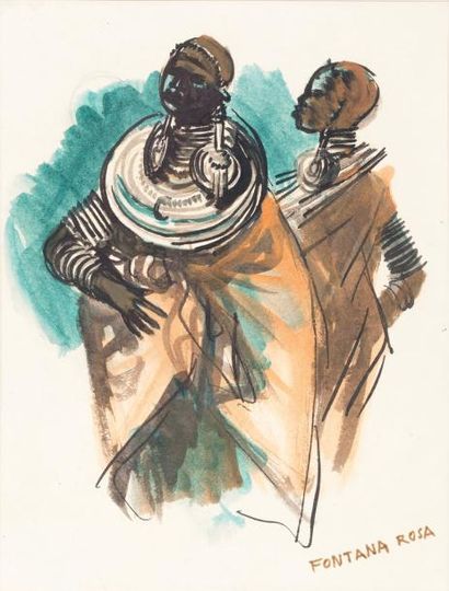 Lucien FONTANAROSA (1912-1975) Kenia, femmes...