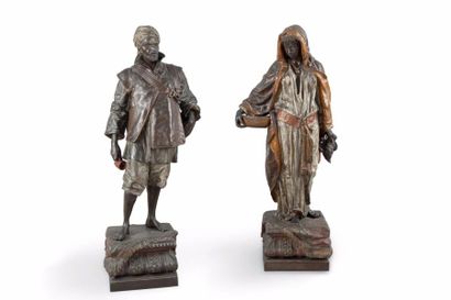 Ecole orientaliste XXème siècle Couple d’orientaux :...