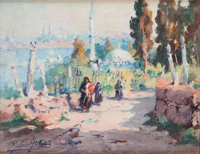 Gilbert GALLAND (1870-1956) Famille turque...