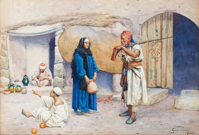 Giulio ROSATI (1858-1917) Conversation devant...