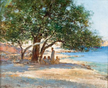 Victor HUGUET (1835-1902) Palabre à l’ombre...