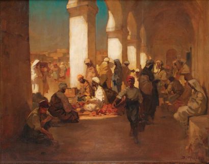 Dario MECATTI (1909-1976) Marché sous les...