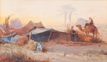 Tony BINDER (1868-1944) Campement nomade...