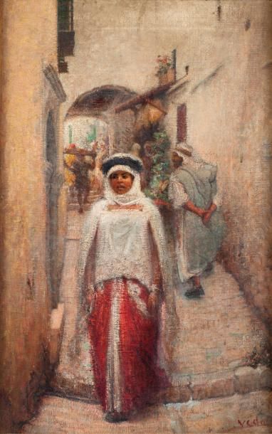 Eugène VIDAL (1850-1908) Femmes dans la Kasbah...